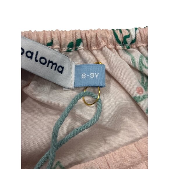 La Paloma Girls Cotton Horse Print Dress 8-9Y Pink Peasant Boho Holiday - Picture 6 of 9